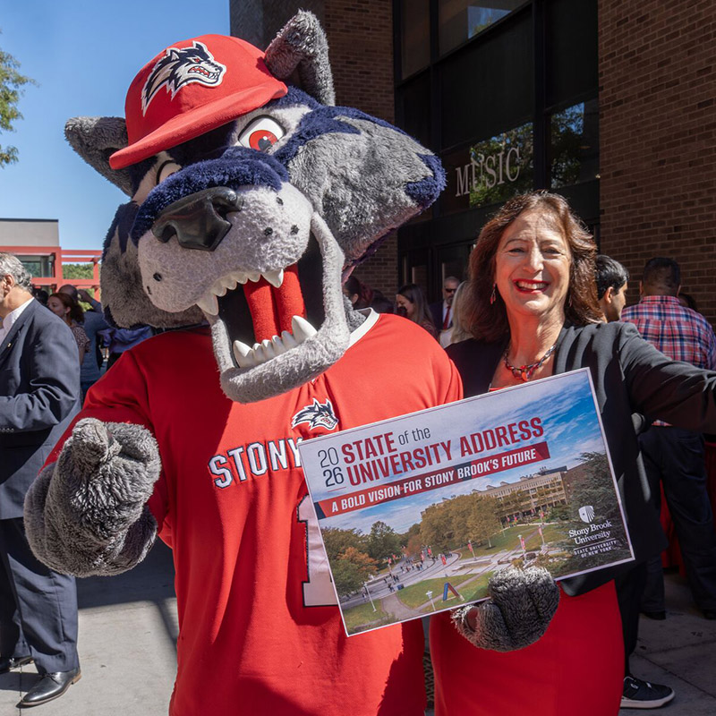 President Andrea Goldsmith at the State of the University Address