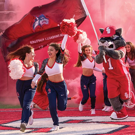 Cheerleaders celebrating