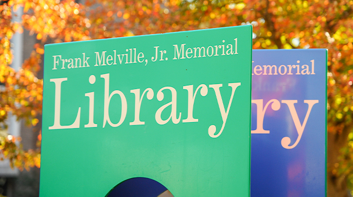 Library entrance sign