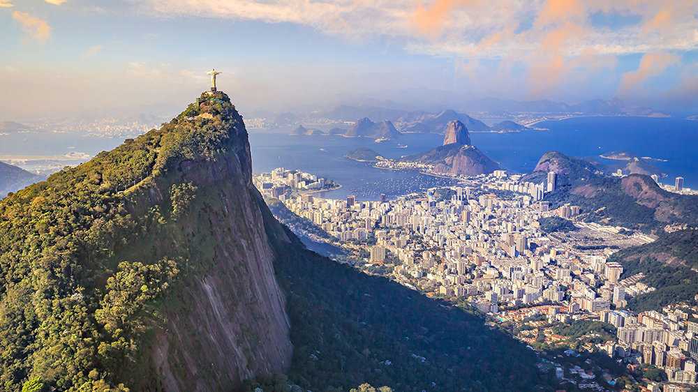 Aerial image overlooking Rio De Janeiro
