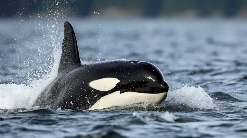 whale coming out of water
