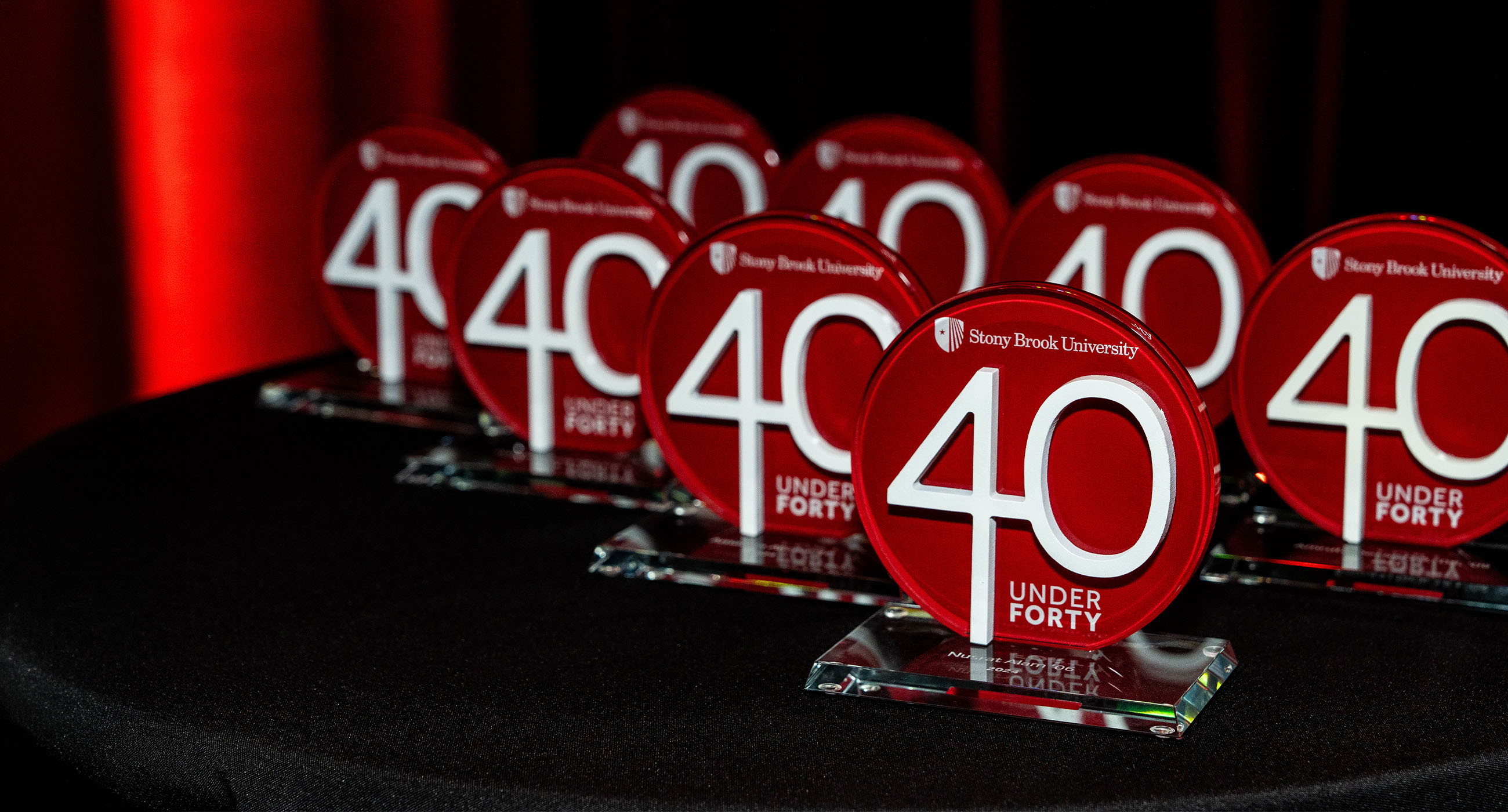 award statues for 40 under forty
