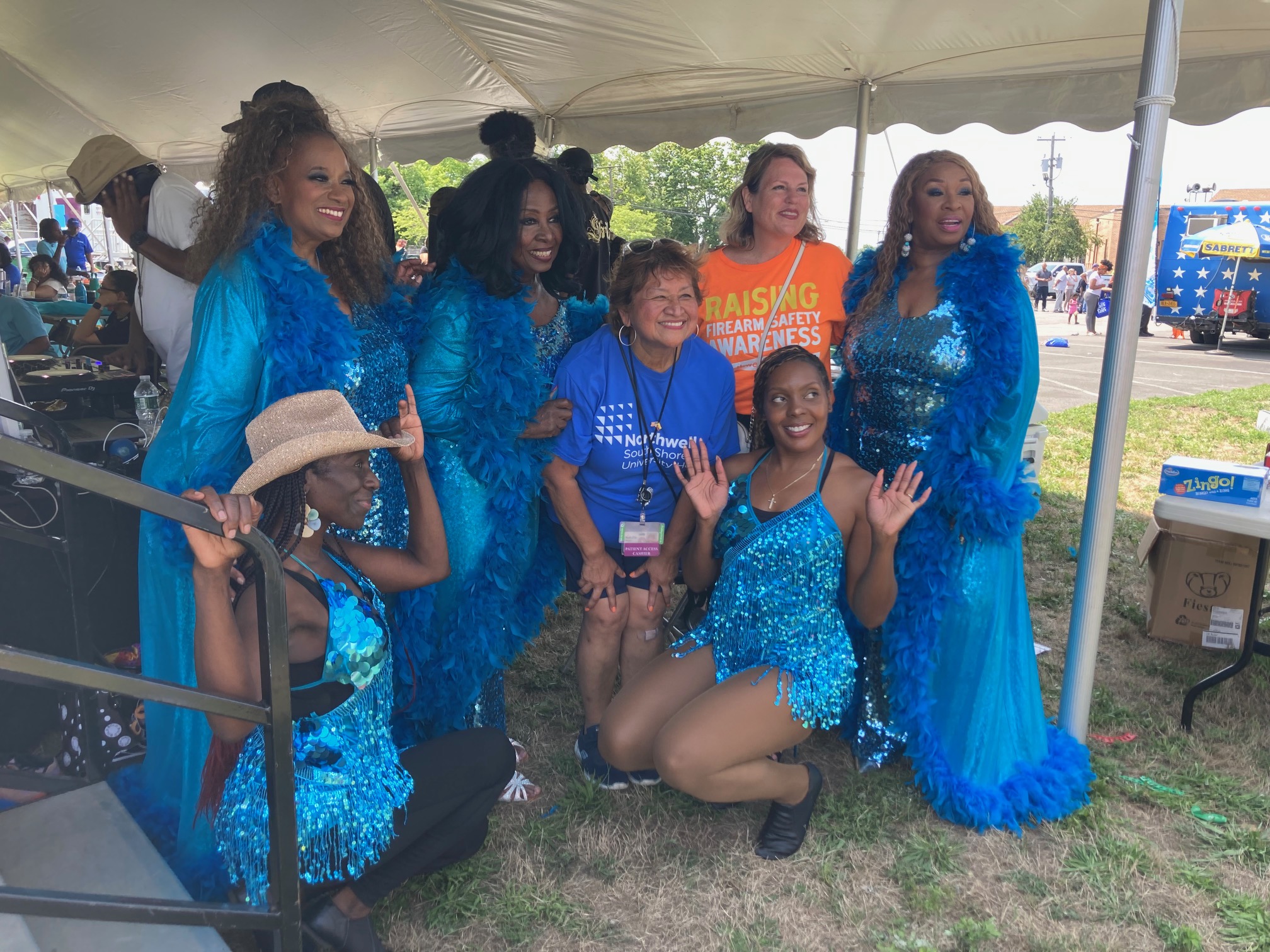 Musique group (Mary Seymour second from left) with fans at "Big Tent" event