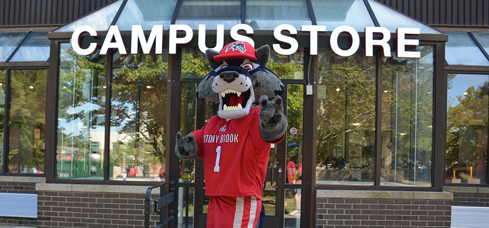 Image of Marquees on lamp posts that say "Home of the Stony Brook Seawolves"