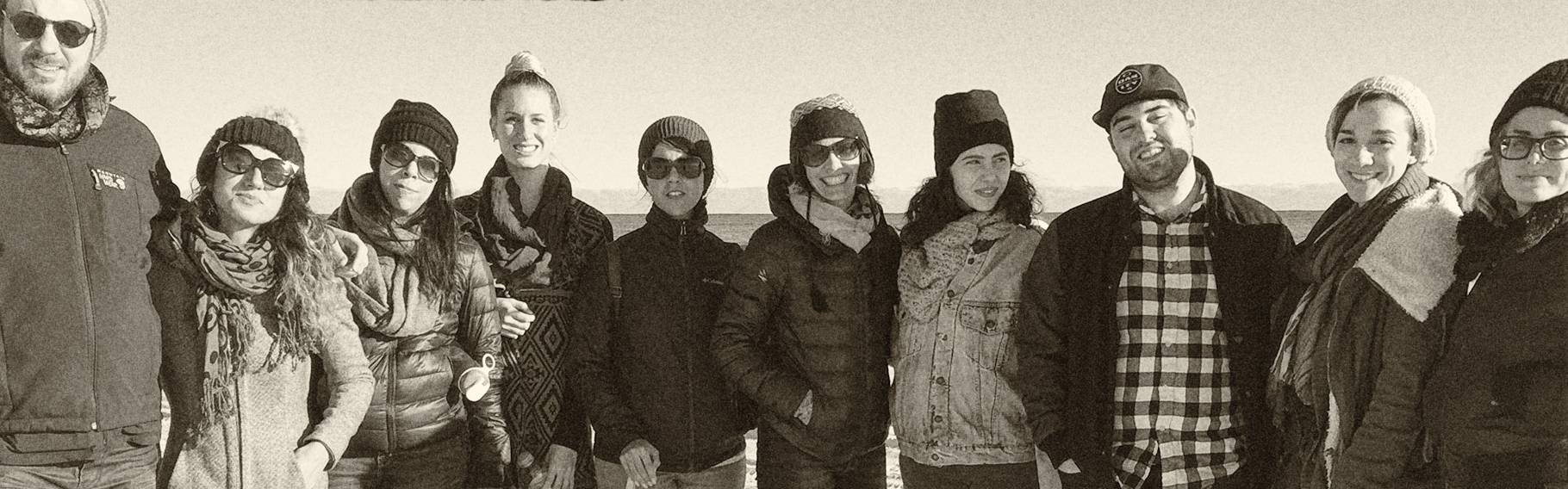 A group photo in which the MFS artists—who have since graduated—are looking this way and smiling.