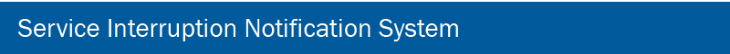 Title bar for the Service Interruption Notification System