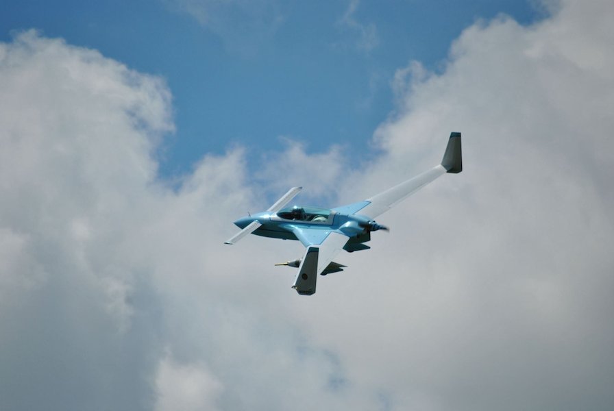 An aircraft used for atmospheric research flies in the sky