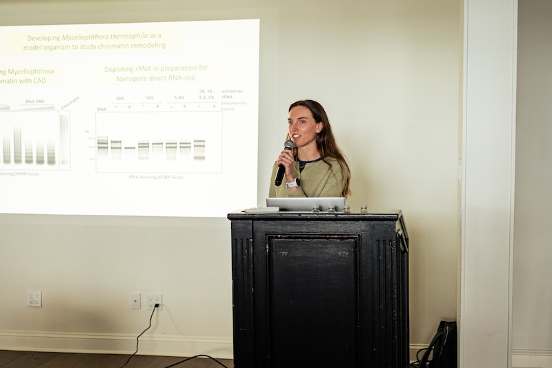 Emily de Onis woman presenting