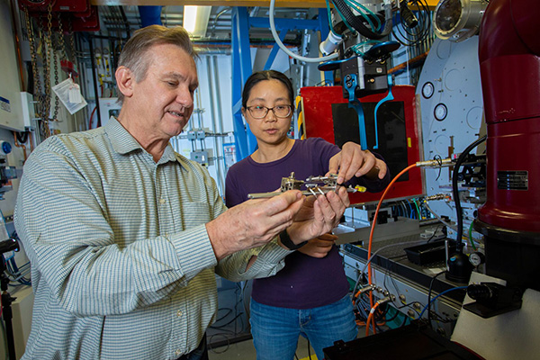 professor and student in classroom setting