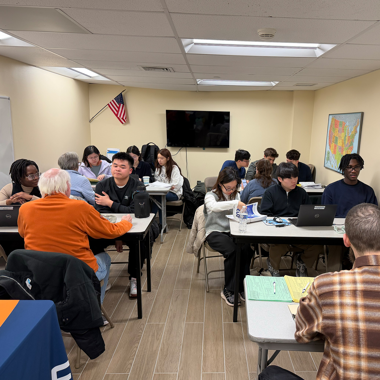 students assisting community with taxes