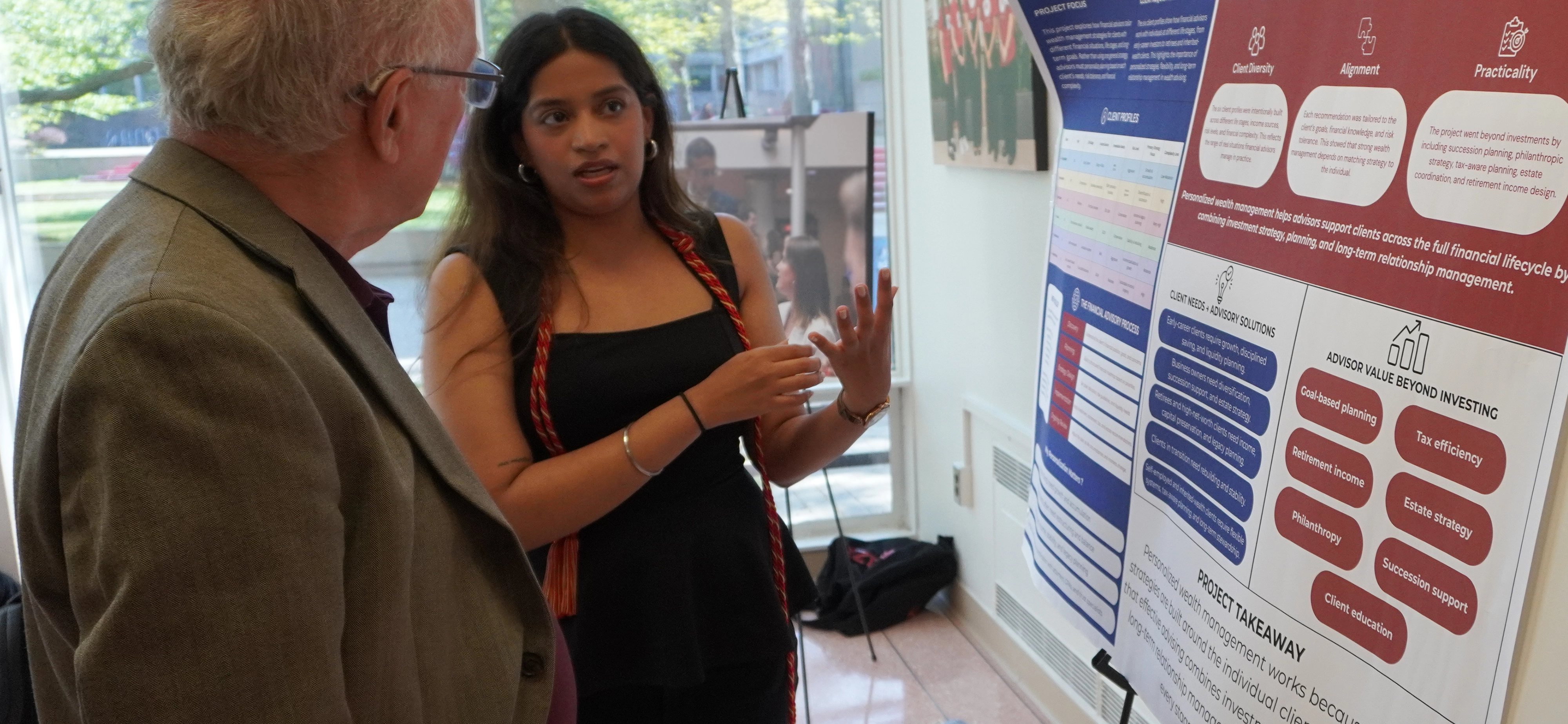 student sharing research