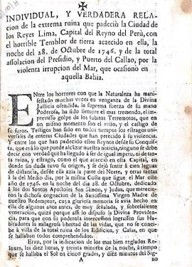 Triangulation of Ulloa's chronicle of the Lima earthquake, referring to the data