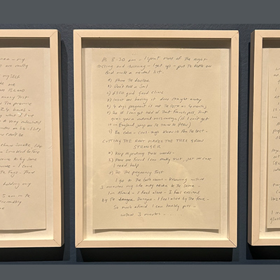 Artwork notes set on display Artwork notes set on display