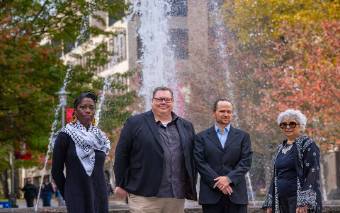 left to right: abena asare, robert chase, michael rubenstein, manisha desai