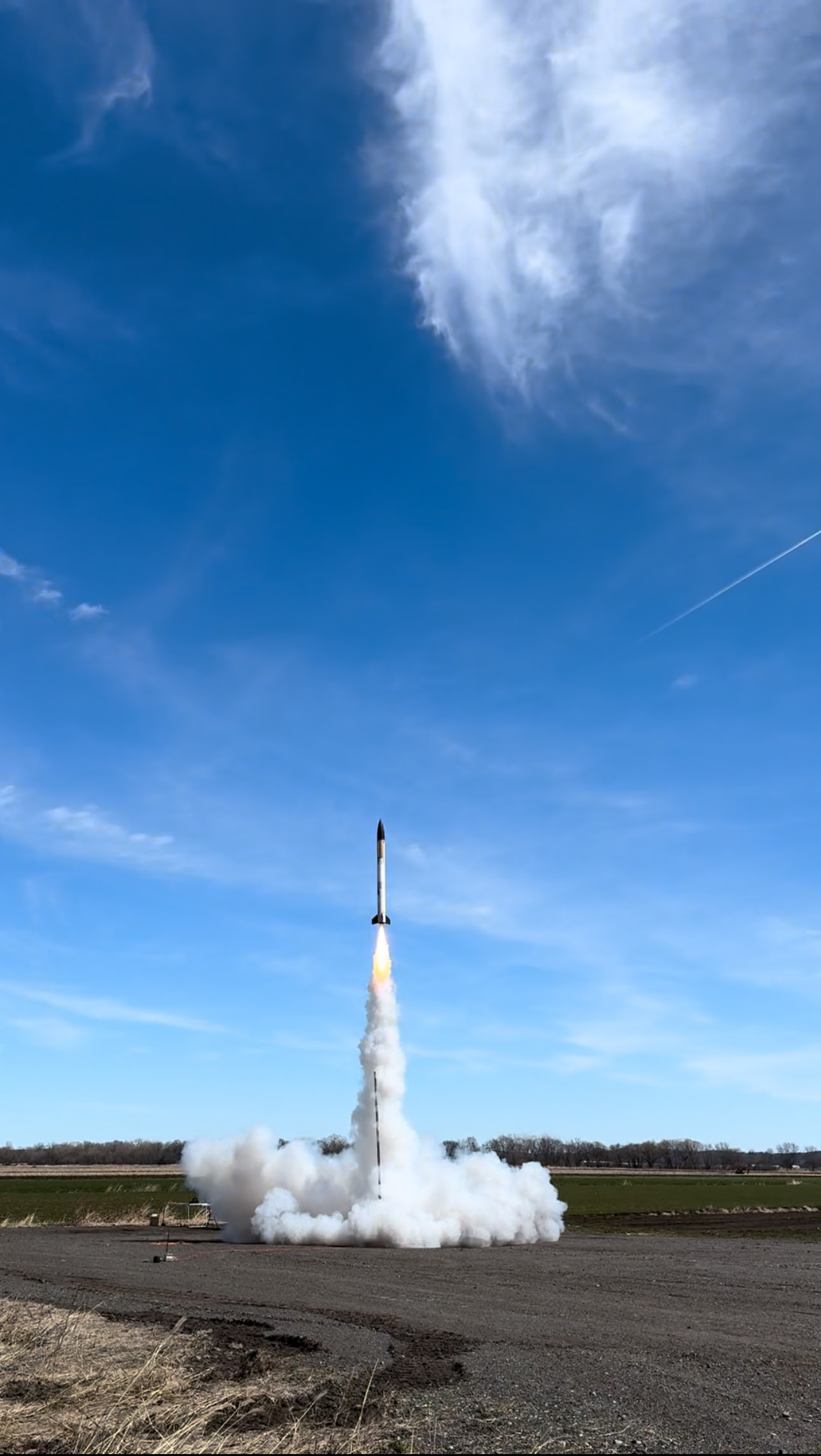 Rocket launching into the air.