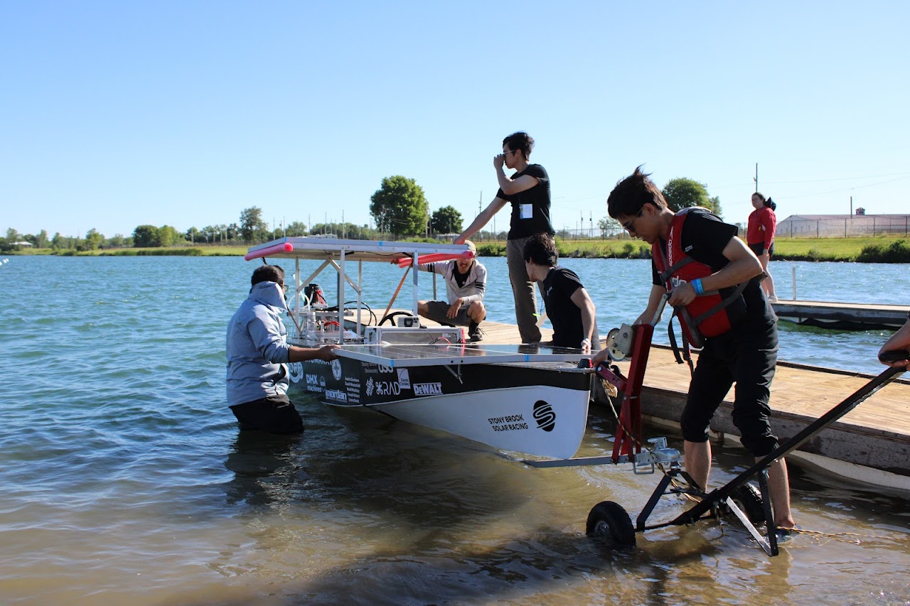People on a small boat.
