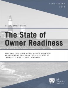 Cover of "The State of Owner Readiness" report with lighthouse and Exit Planning Institute logo.