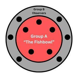 Fishbowl diagram showing debate occurring in center of ring of observers
