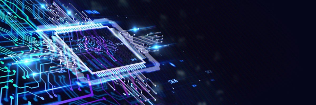 Artificial intelligence (AI) and machine learning and modern computer technologies concepts.