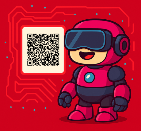 A QR code that leads to our virtual reality interest form.