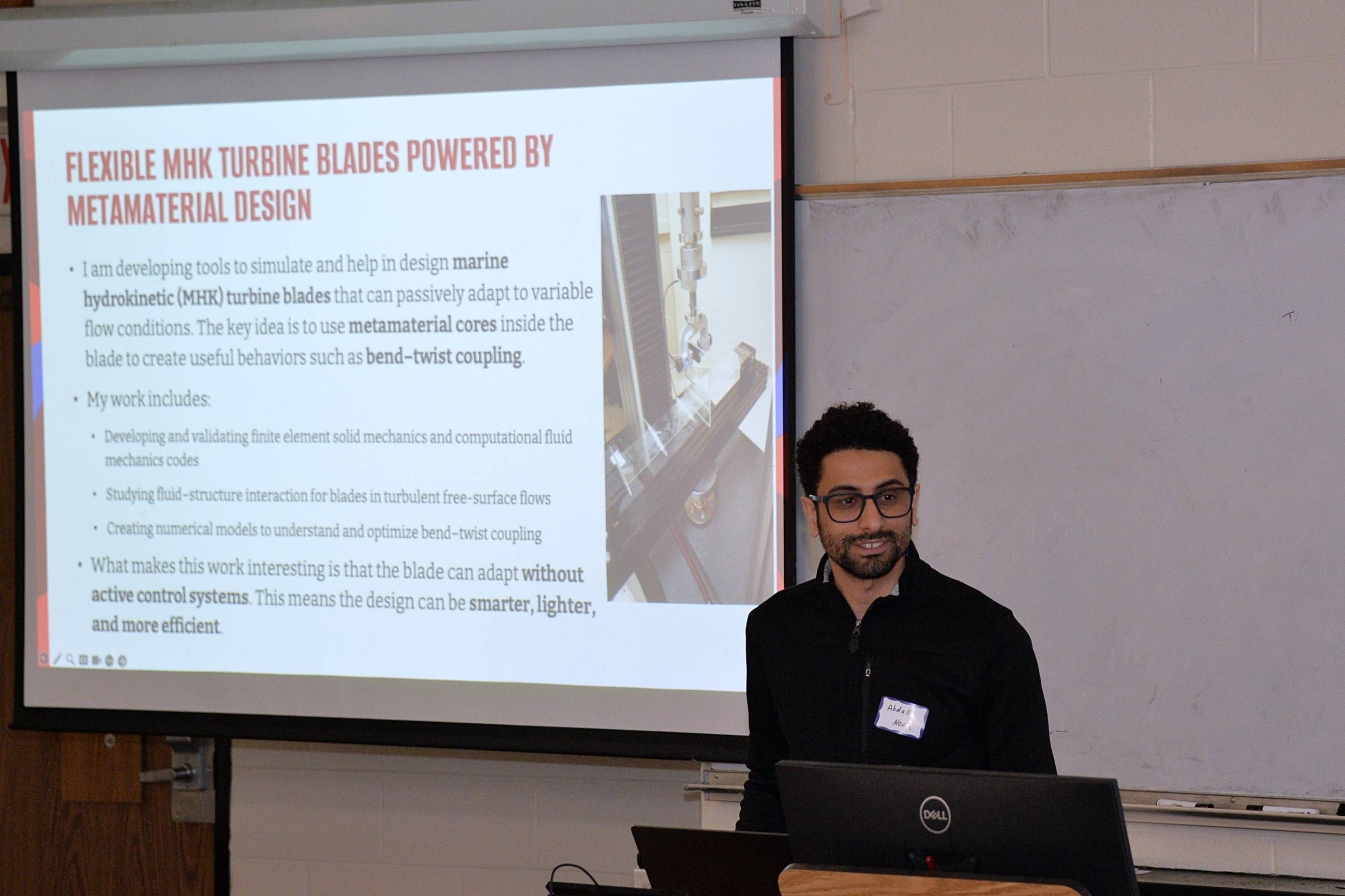 Abdalla Nour presenting his research