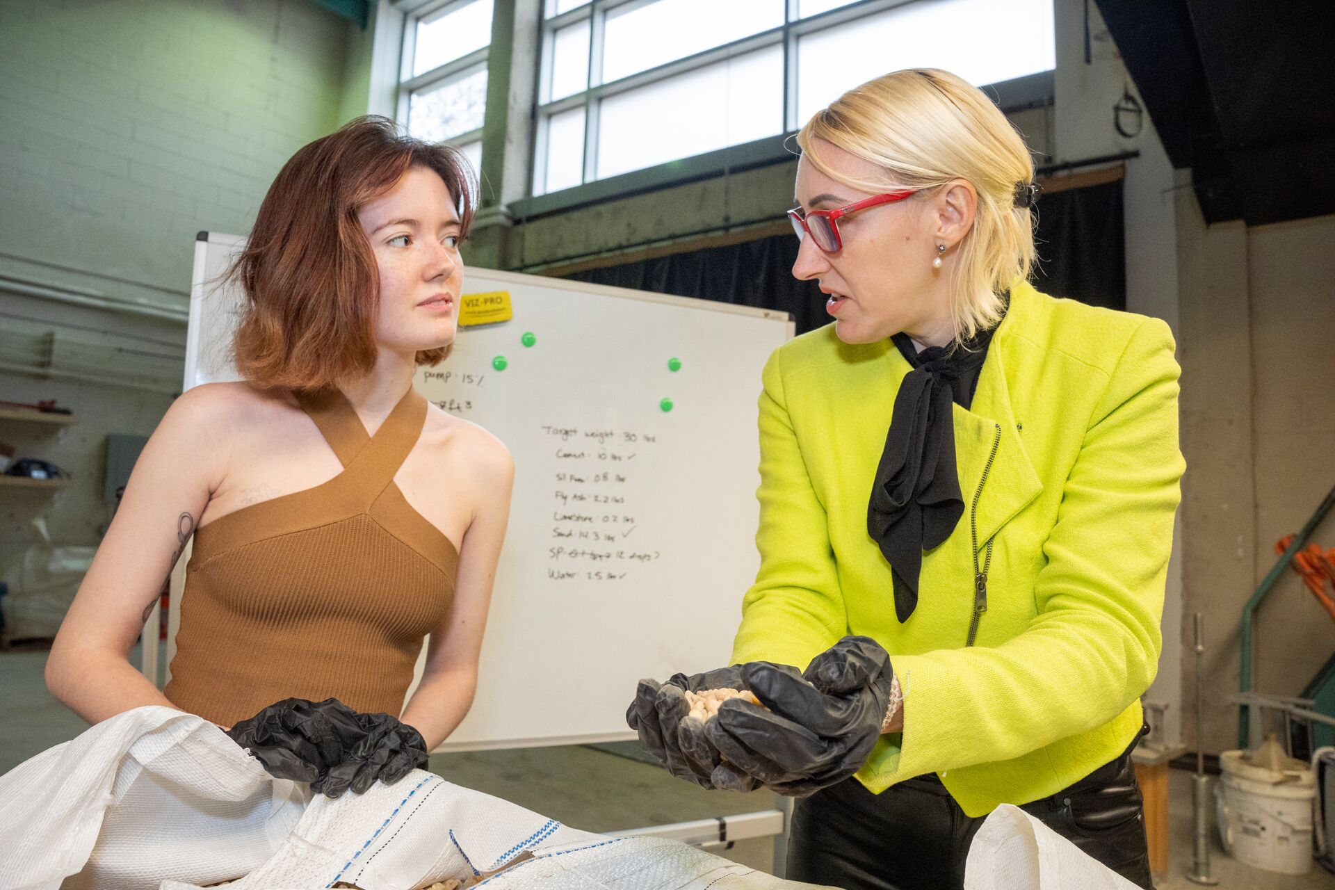 Dr. Krstic and MS student Elizabeth Jennings working together in lab setting