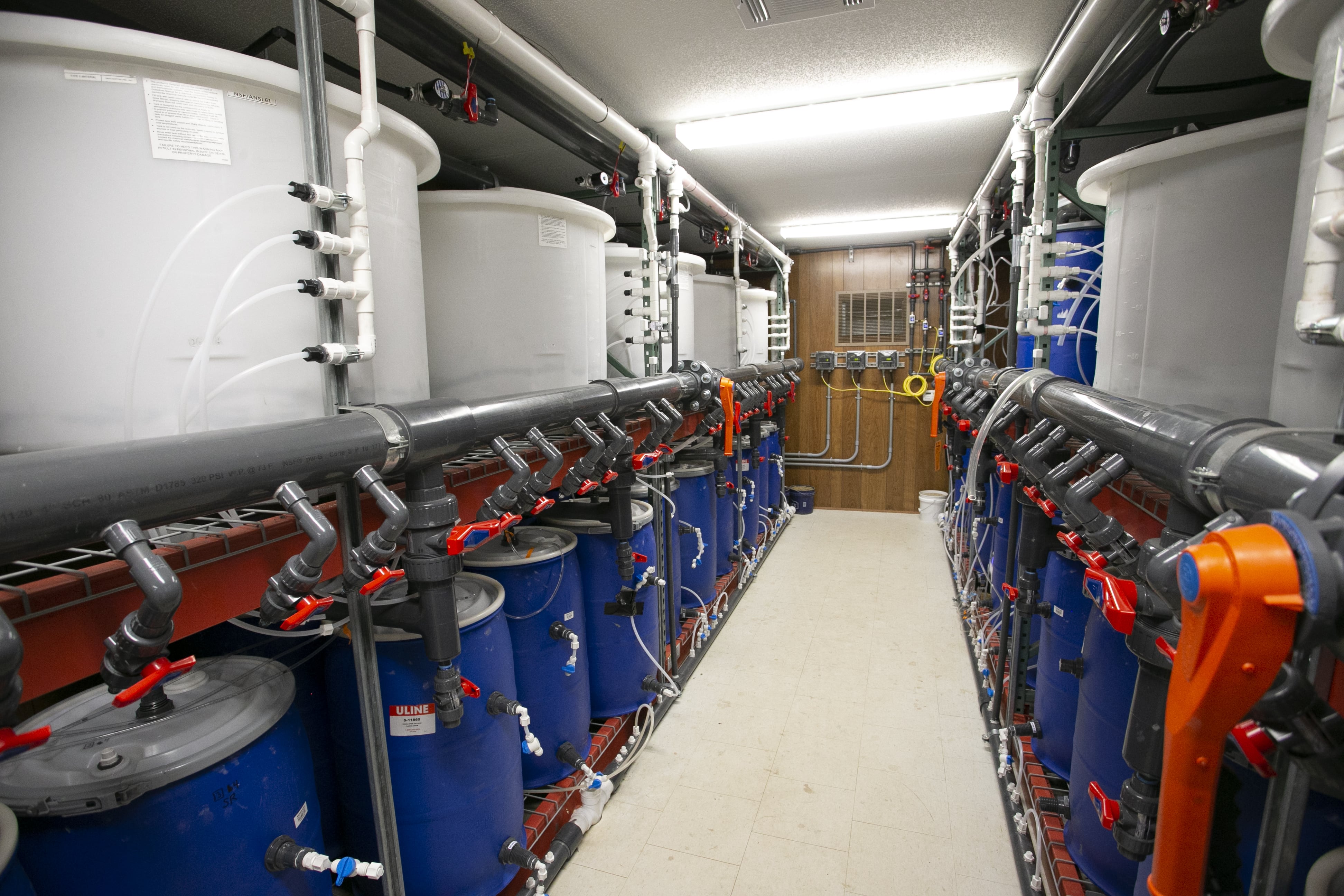 Internal Research Facility with Column Experiments in 55 Gallon Drums