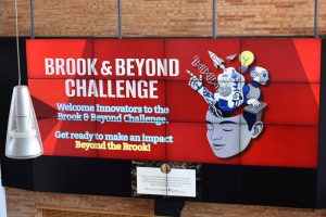 Brook & Beyond banner on CEWIT video wall