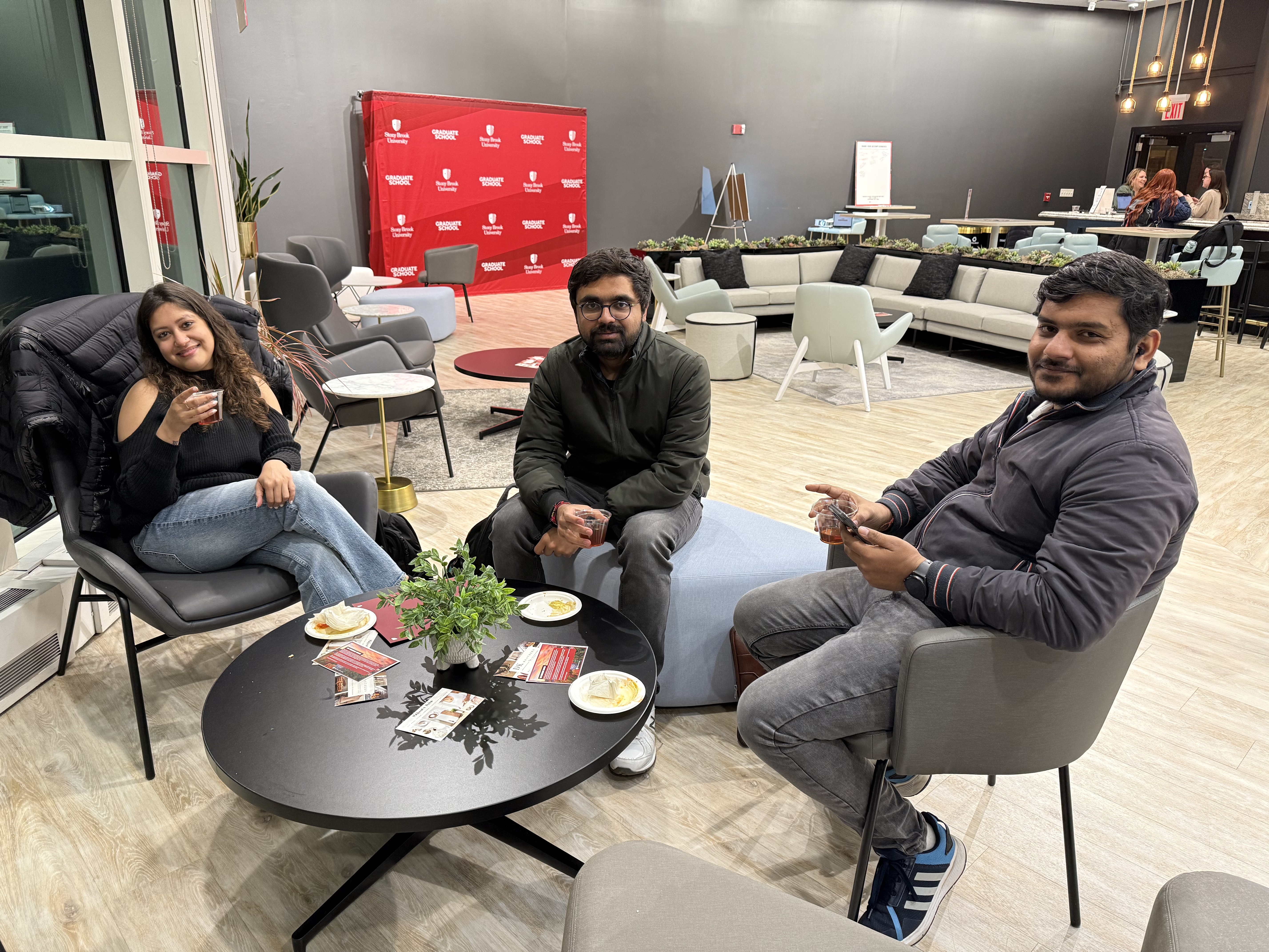 Students sitting together chatting 