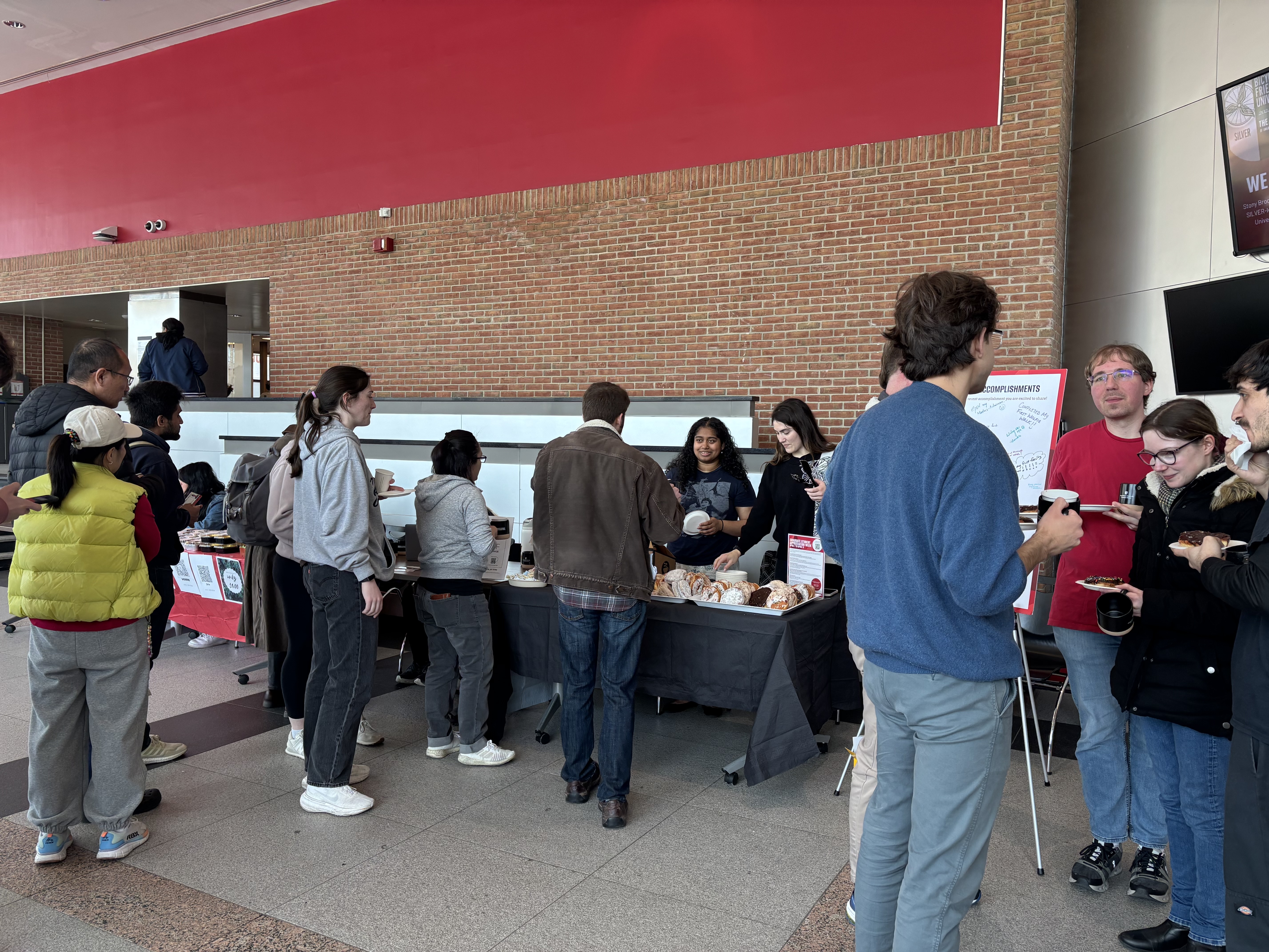 Students lining up in front of SAC Auditorium