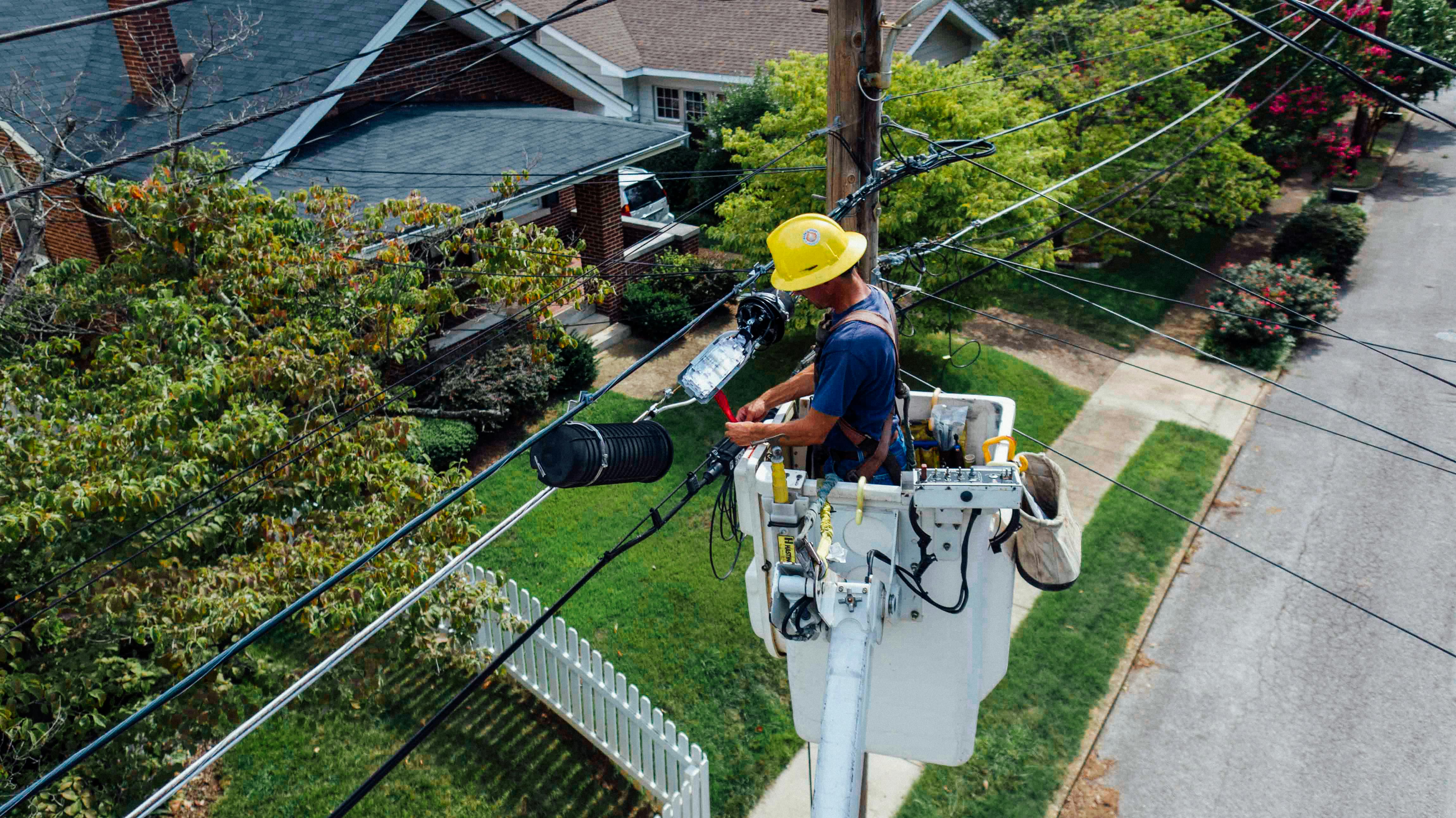 Line Worker Repairing Power Line