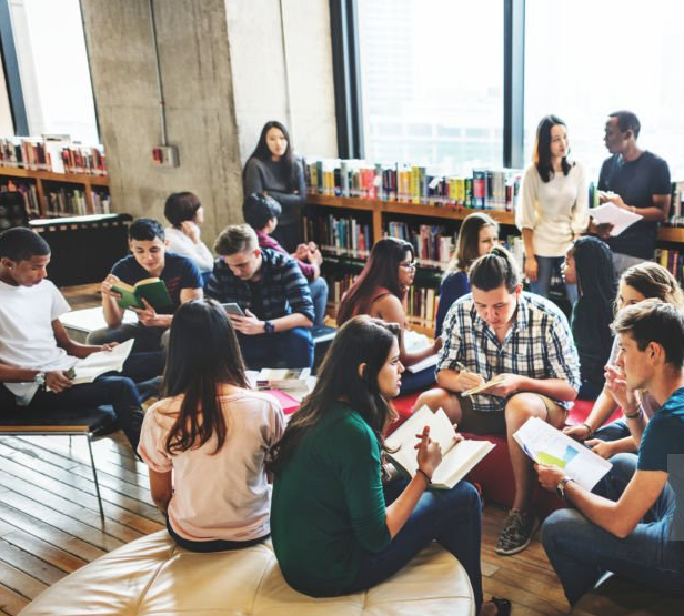 Students having a discussion