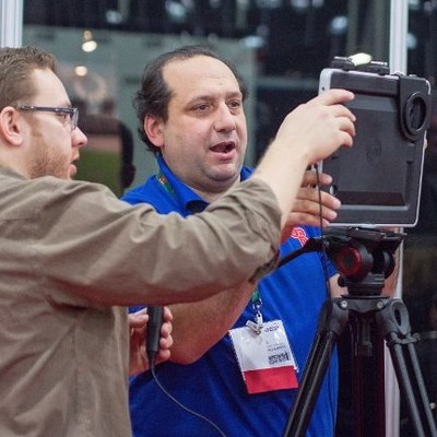 Phil Alteriere behind a camera