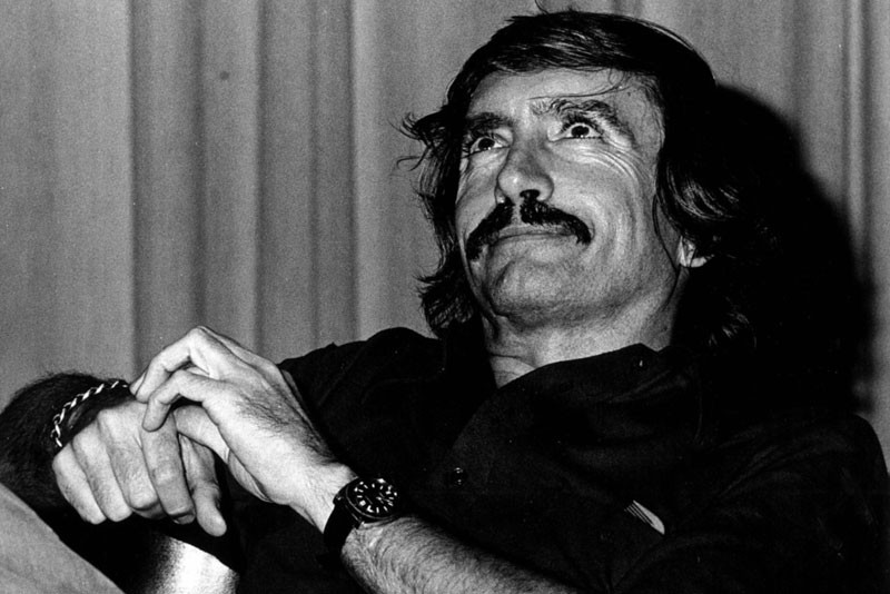 Playwright Edward Albee visiting campus in an undated photo.