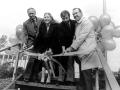 Southampton College chancellor Angier Biddle Duke, an unidentified woman, Tim Bishop and college president Edward C. Glanz in an undated ribbon cutting ceremony.