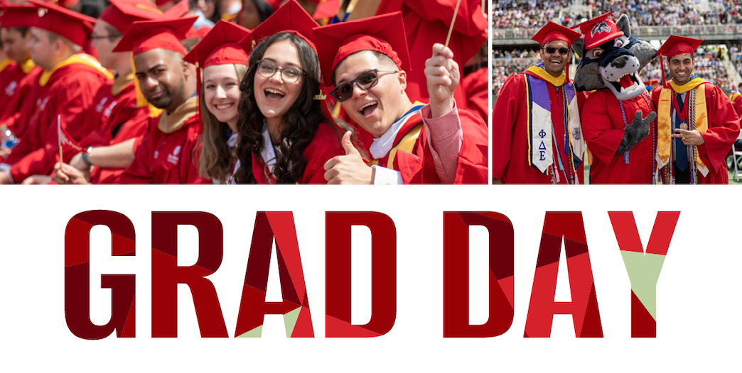 SBU graduates smiling and celebrating together