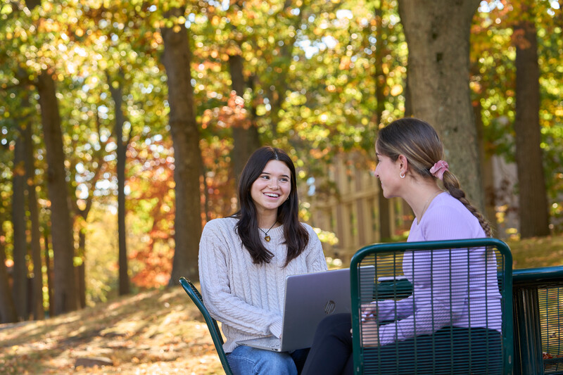 students chatting