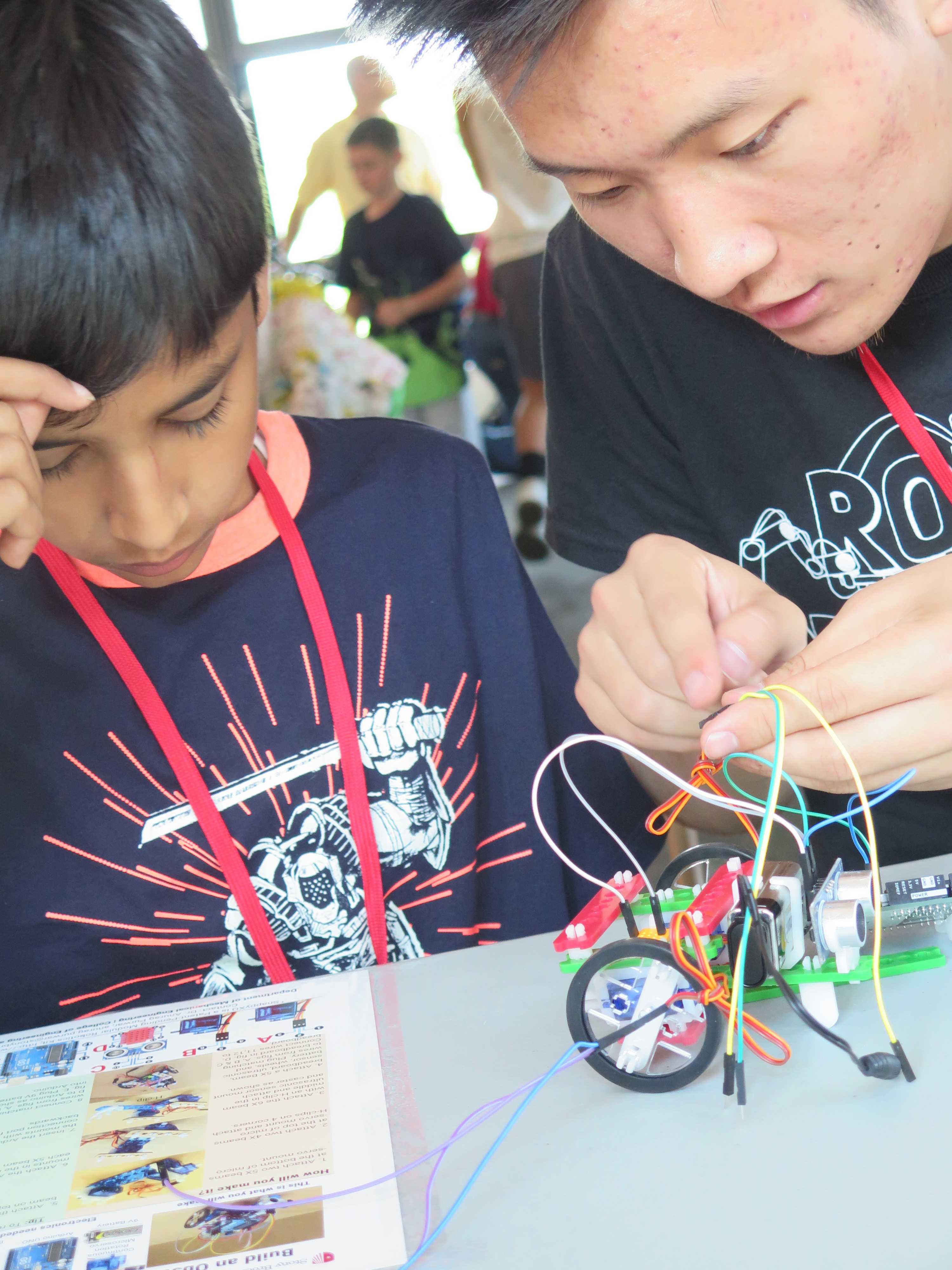 student building a robot
