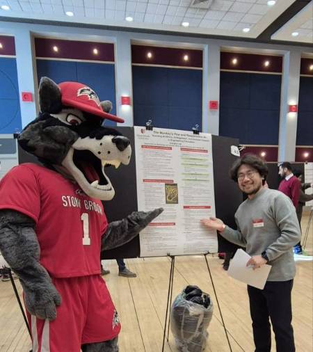 Joonho Lee graduate student in DTAS with Wolfie at Bridges Conference