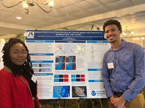 Sixto Taveras Lopez presenting a poster at the New England Estuarine Research Society conference in Freeport, Maine.