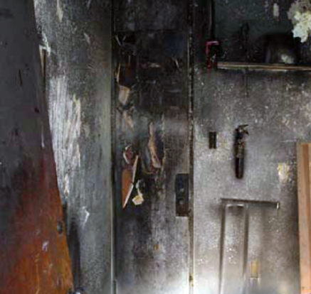 Aftermath of a bad fire in a room