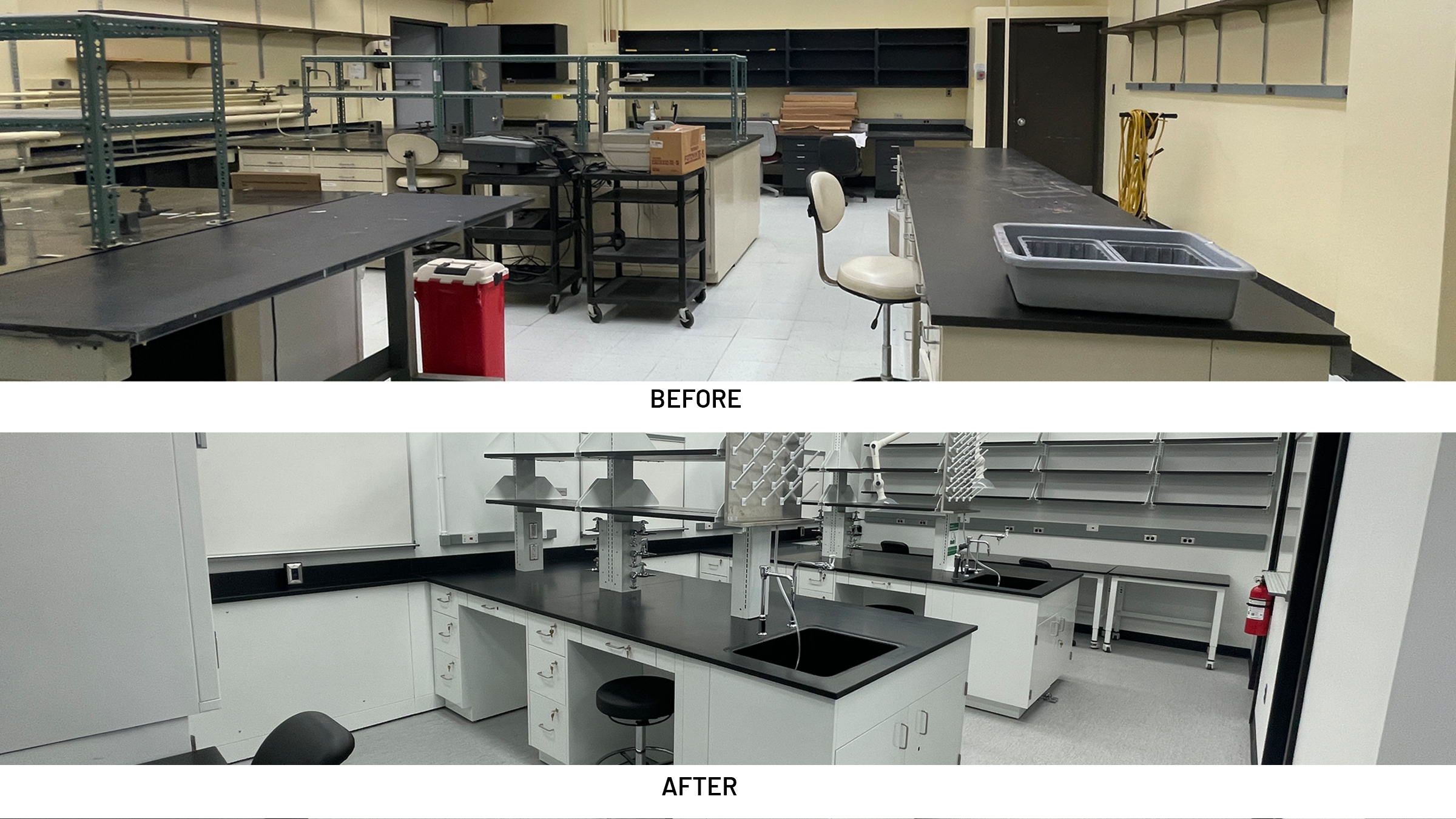 Before and after showing revision to old sidewalk ramp