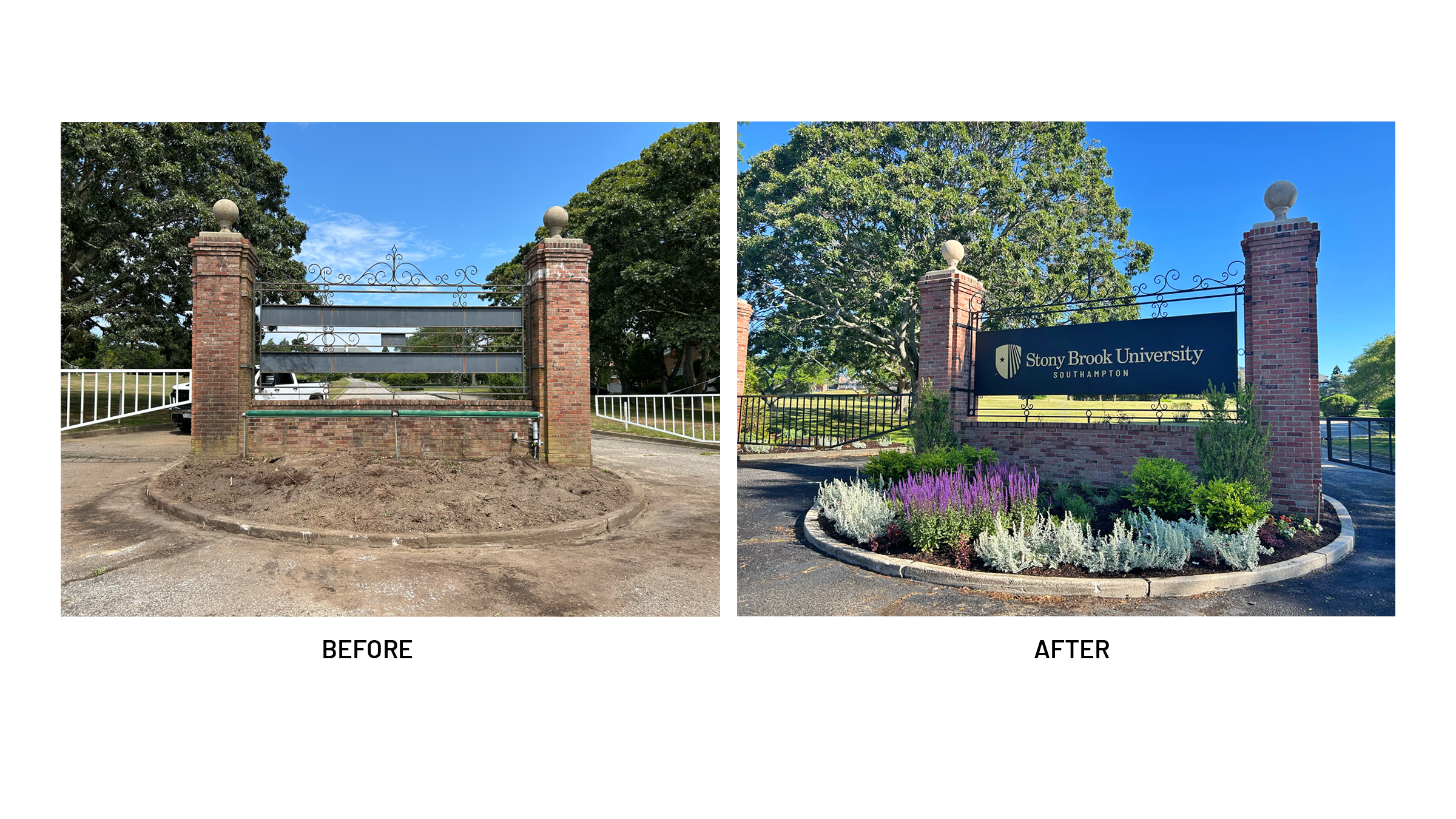 image showing south gate before and after refurbishment