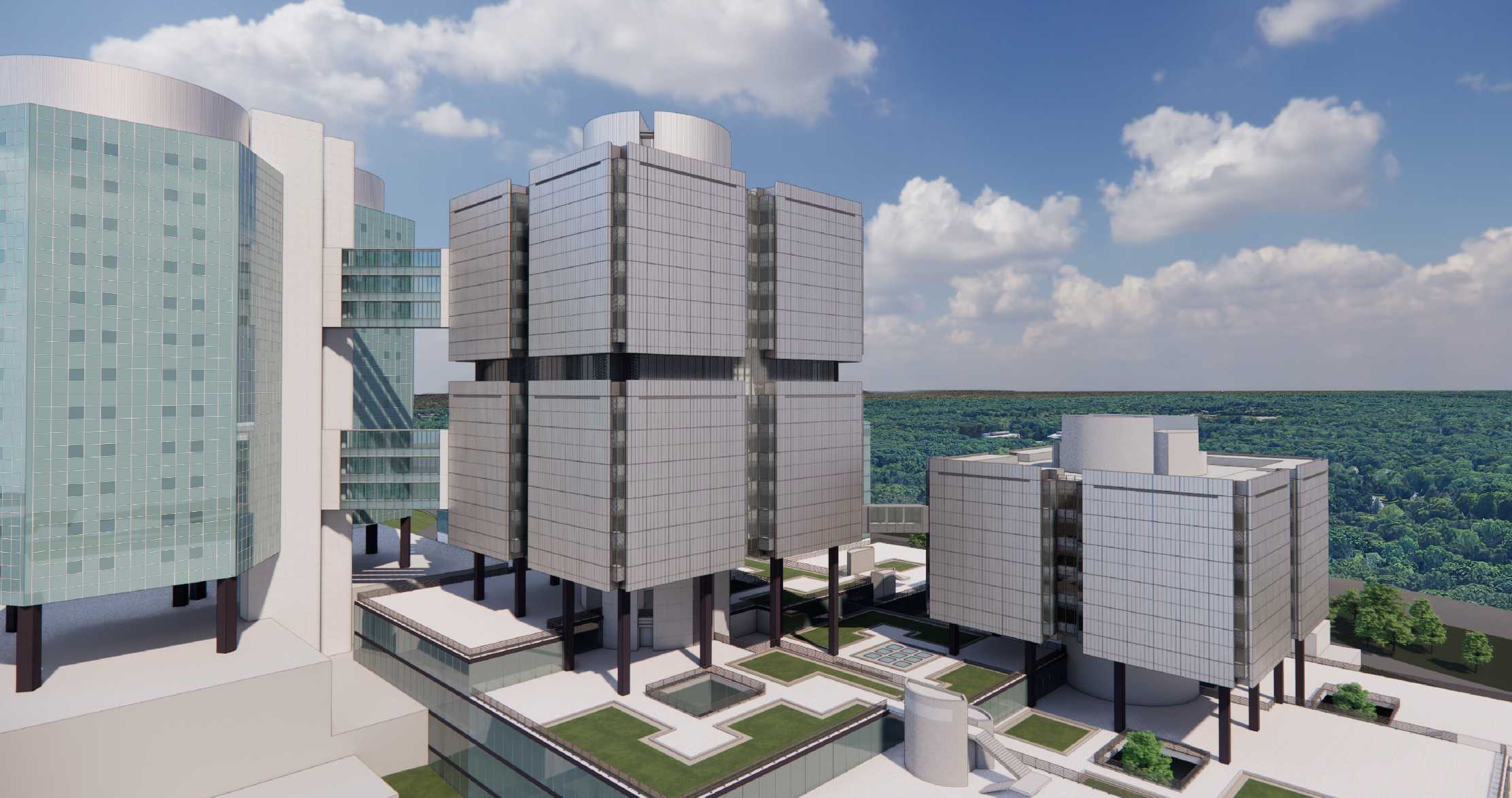 rendering of new HSC building facade