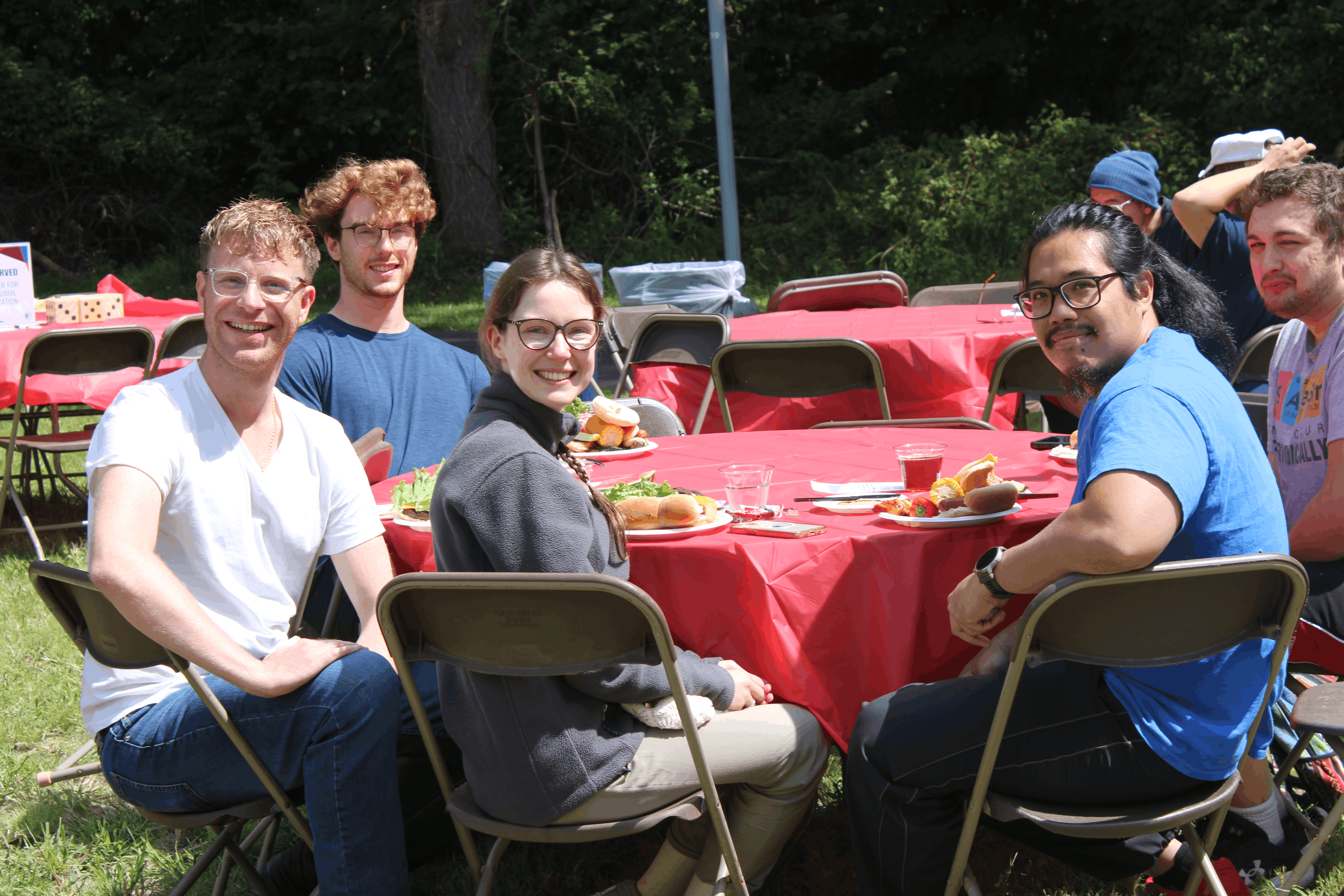 Graduate students smiling