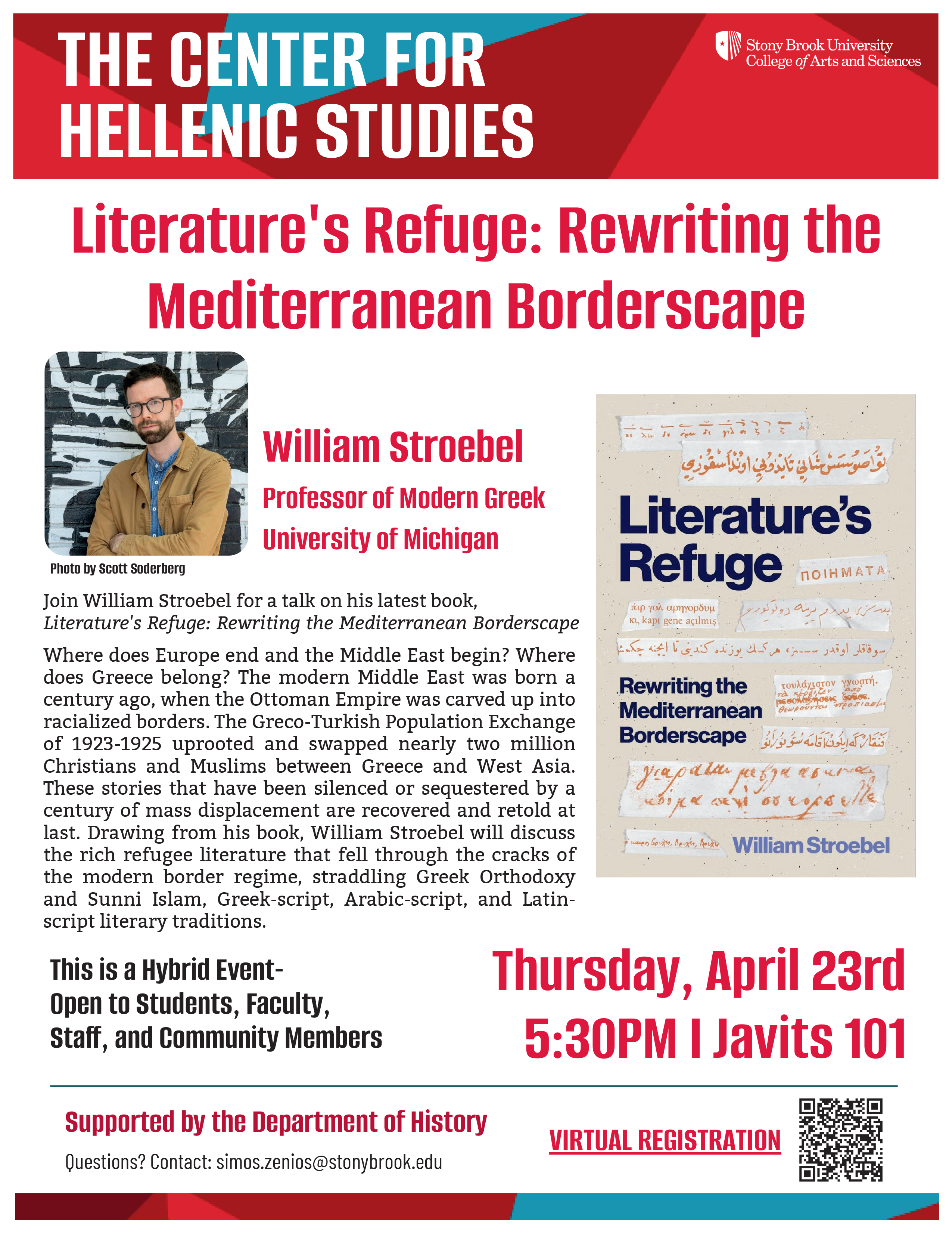 Literature's Refuge: Rewriting the Mediterranean Borderscape lecture flyer