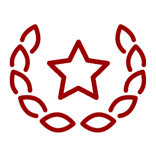 A wreath with a star icon