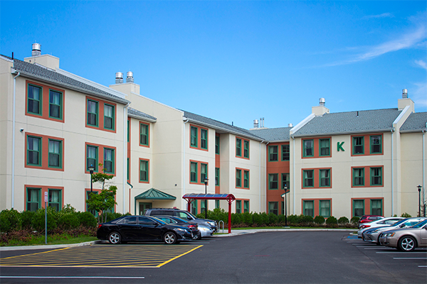Stony Brook's West Apartments shot from the parking lot