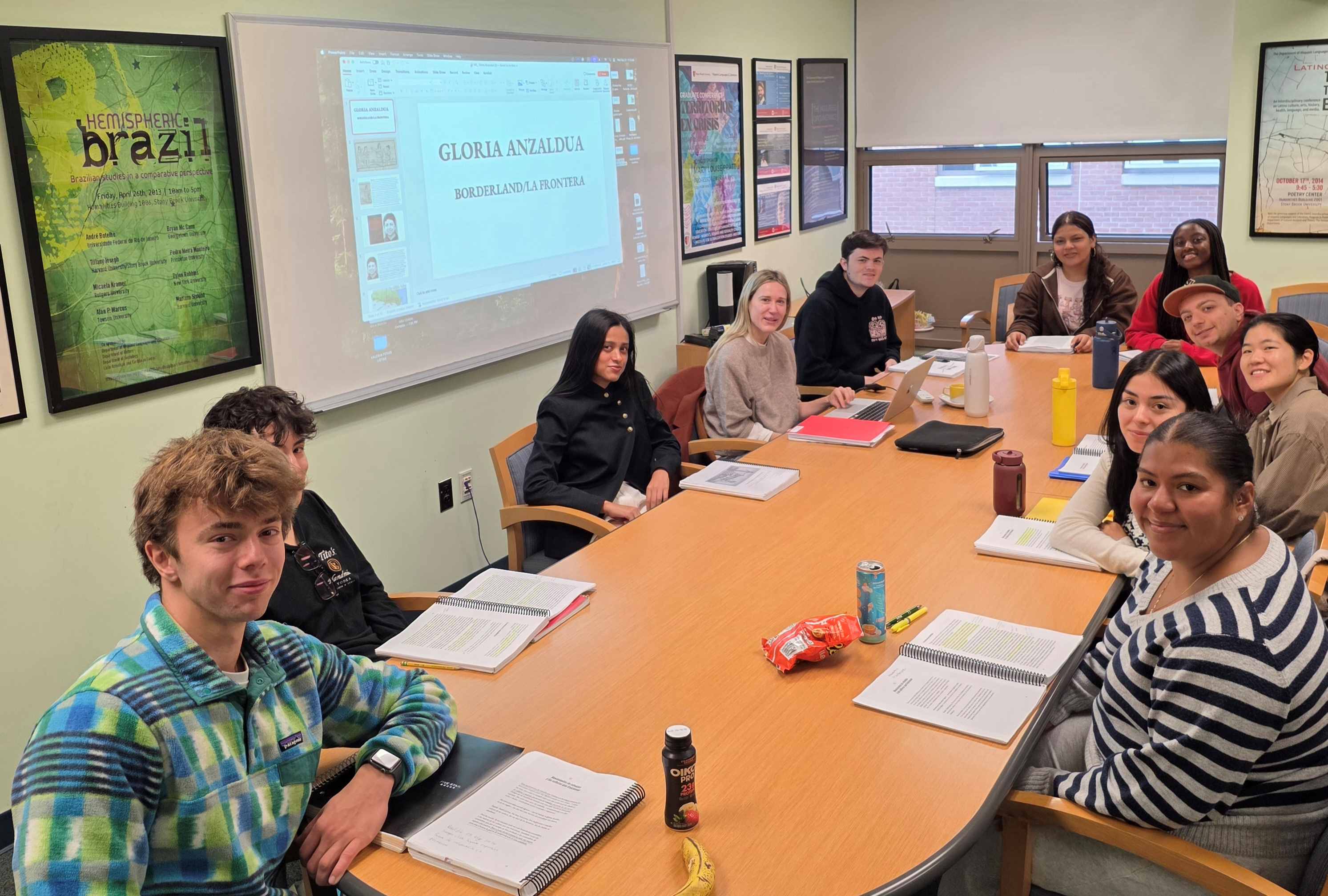large table with students