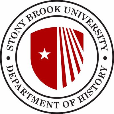 Emblem of Stony Brook University Department of History with shield, star, and stripes.